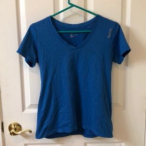 Blue Reebok V Neck T Shirt